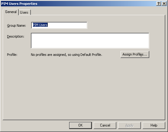 Group Properties dialog box