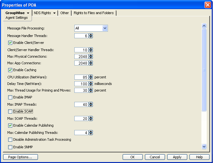 Agent Settings page