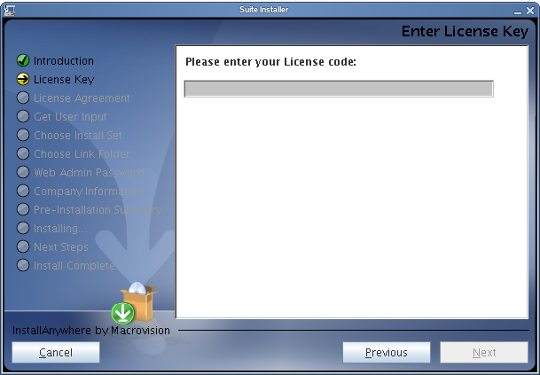 License Key page