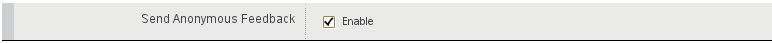 Send Anonymous Feedback field