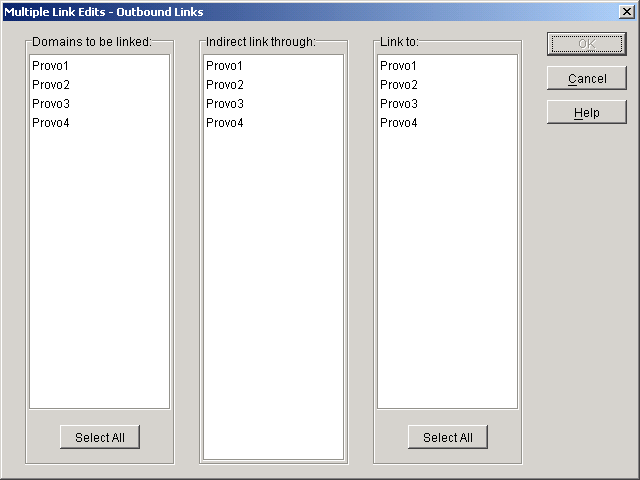 Multiple Link Edits dialog box