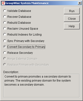 System Maintenance dialog box