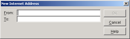 New Internet Address dialog box