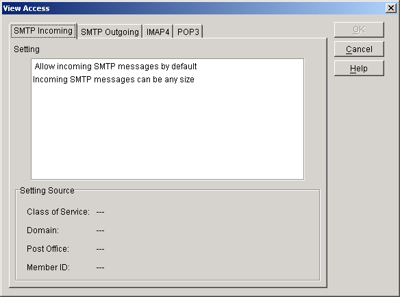 View Access dialog box