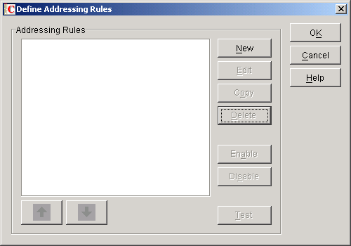 Define Addressing Rules dialog box