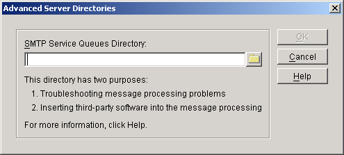 Advanced Server directories dialog box