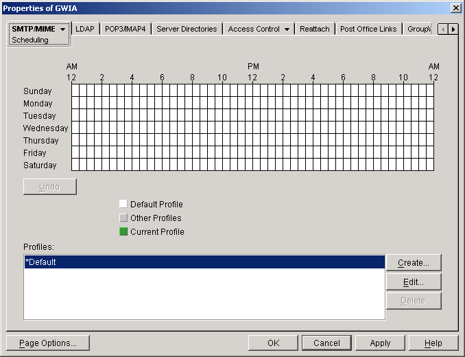 SMTP/MIME Schedule property page