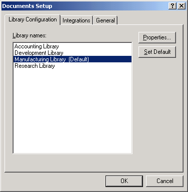 Documents Setup dialog box