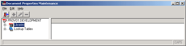 Document Properties Maintenance dialog box