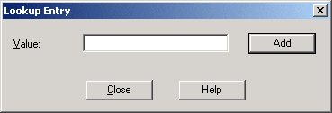 Lookup Entry dialog box