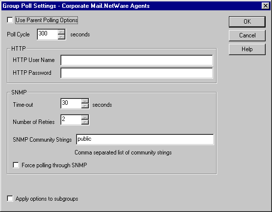 Poll Settings dialog box