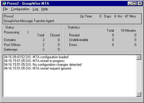 NLM MTA agent console