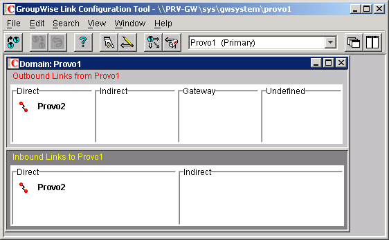 Link Configuration tool window with domain links displayed