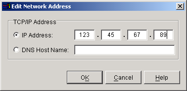 Edit Network Address dialog box