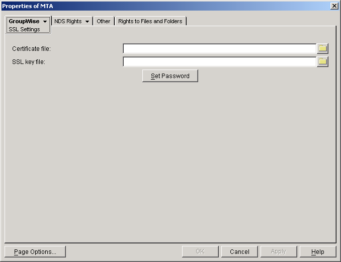 MTA SSL Settings property page