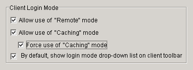 Client Login Mode group box