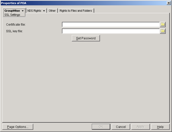 POA SSL Settings property page