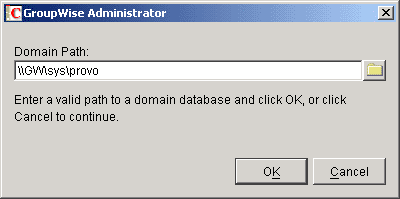 GroupWise Administrator dialog box