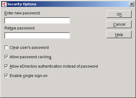 Security Options dialog box