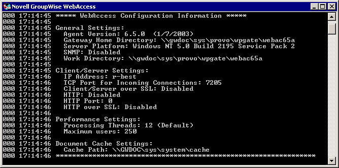 Windows WebAccess Agent console