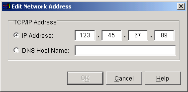 Edit Network Address dialog box