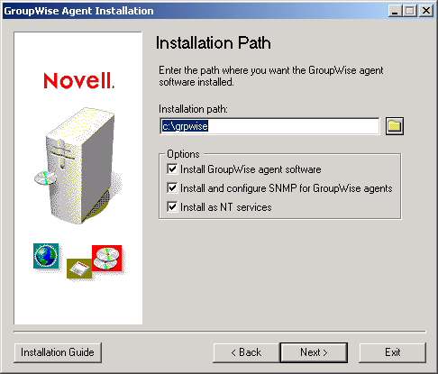 Installation Path page