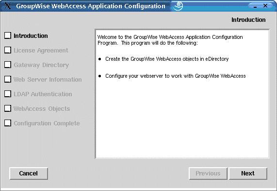 WebAccess Application Configuration program