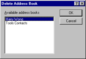 Delete Address Book dialog box