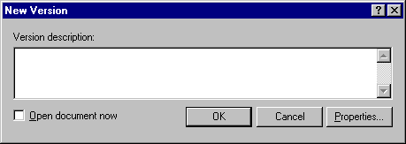 New Version dialog box