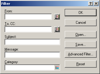 Basic Filter dialog box