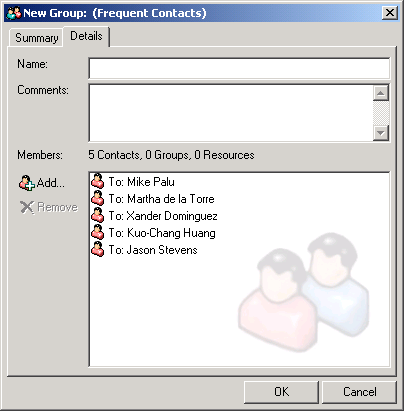 New Group dialog box