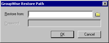 GroupWise Restore Path dialog box