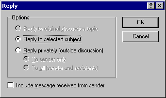 Reply dialog box