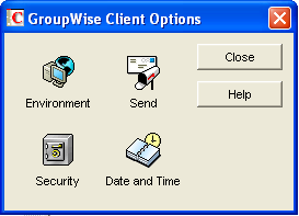 GroupWise Client Options dialog box