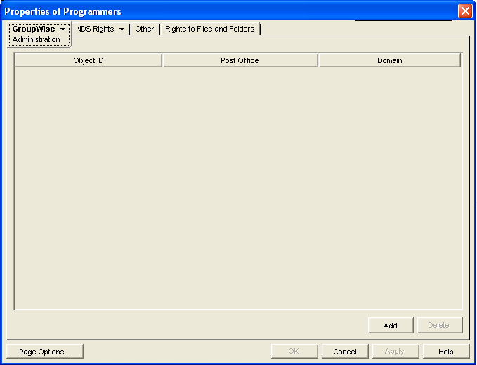 Administration property page of a Distribution List object