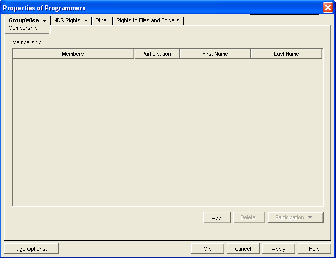 Distribution List Membership property page