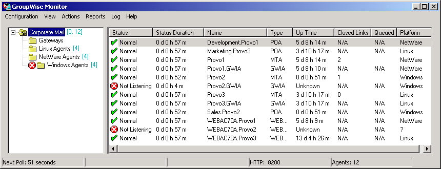 Monitor Agent console