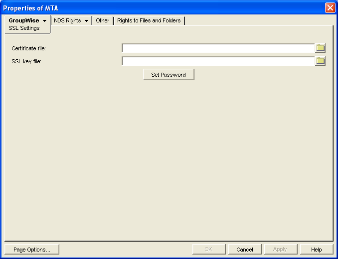 MTA SSL Settings property page