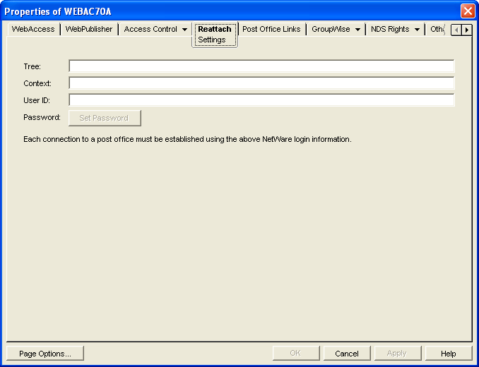 WebAccess Reattach property page