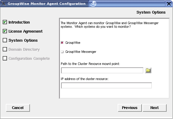 System Options page