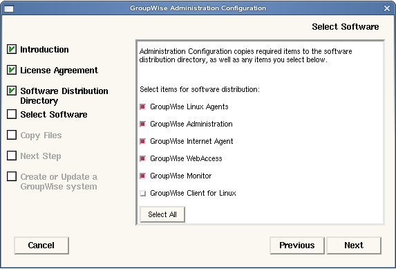 Select Software dialog box