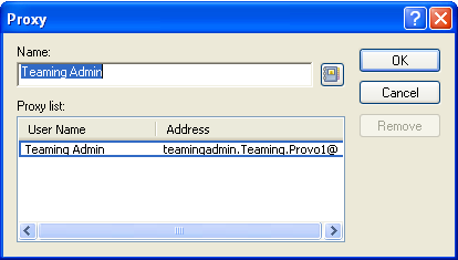 Proxy dialog box