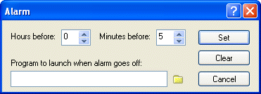 Alarm dialog box