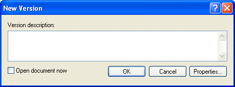 New Version dialog box