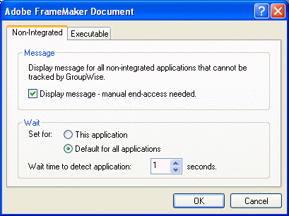 Document dialog box with the Non-Integrated tab open