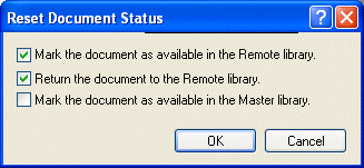 Reset Document Status dialog box