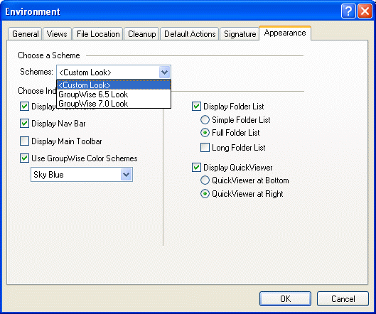 Appearance dialog box