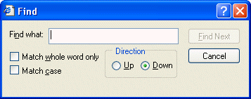 Find dialog box