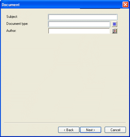 Document dialog box