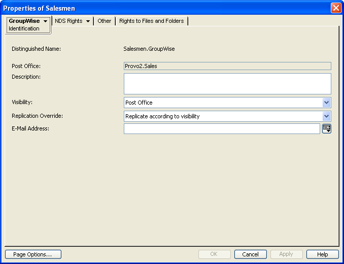 Distribution List property page